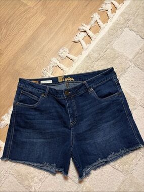 KUT  from the Kloth Dark Blue Gerri Fray Shorts